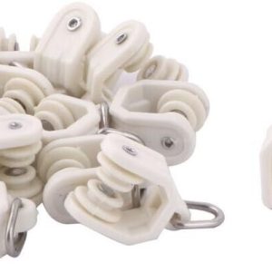 sourcing map Il dormitorio plastica Ruota Doppia Cortina Rullo Traccia