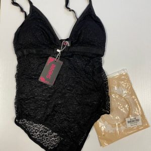 SHEKINI BODY IN PIZZO NERO TAGLIA S