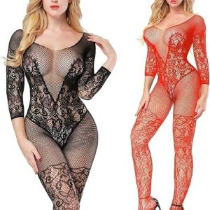 Body donna sexy con pizzo e rete ,(PACK DA 2 PZ) , LovelyBobo