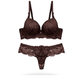 SHEKINI COMPLETO INTIMO PIZZO MARRONE TAGLIA 40/90 C (L/XL)