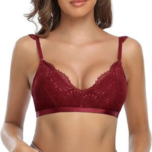 SHEKINI Reggiseni Senza Ferretto Triangolo Bra da Donna Reggiseno di Pizzo Brale TAGLIA S