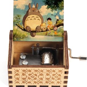 Carillon vintage in legno inciso a manovella , ADITAM (PACK DA 2 PZ)
