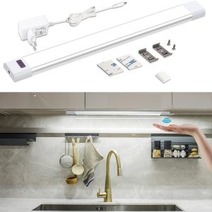 WOBANE Luce Led Sottopensile Cucina, Luci con Sensore Senza Contatto, 30cm Barra