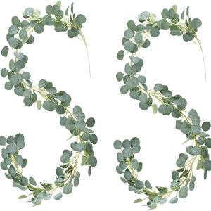 E-Bestar - Ghirlanda di eucalipto artificiale, pianta verde, foglie artificiali (PACK DA 10 PZ)