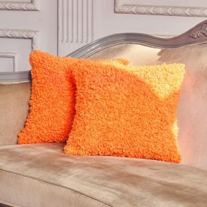 Federa per cuscino super morbida in pelliccia sintetica con chiusura lampo invisibile (confezione da 2 45 x 45 cm, decorazione per divano, camera da letto