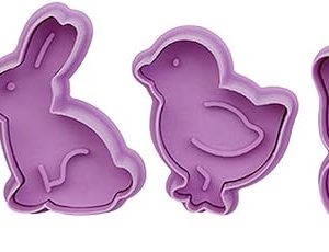 Set di stampi per biscotti e biscotti con utensili a pressione a mano, per biscotti, colore: viola