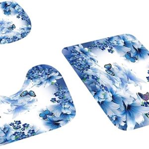 Set di 3 tappeti da bagno e copriwater ,BlueButterfly UlN584