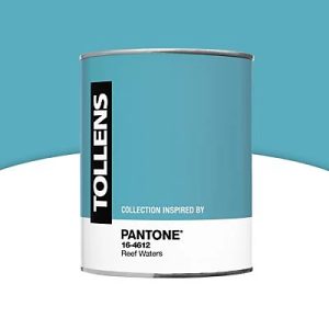 Pittura per pareti e legno Tollens Pantone 16-4612 acque coralline satinate 1L