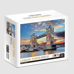 70*50cm Puzzle per adulti 1000 pezzi Puzzle di carta London Tower Bridge famosa serie di pittura apprendimento educazione giocattoli artigianali