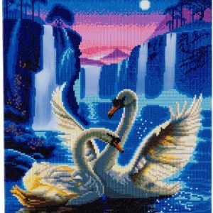 Tela LED Crystal Art Moonlight Swans