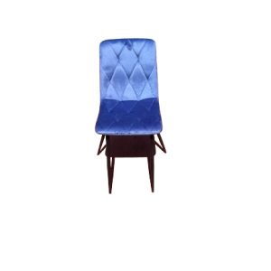 sedia di design adatta ad ogni sala, colore blu con cuciture a forma di rombo