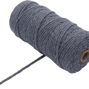 Corda di cotone colorato, 2/3/4mm Spago Macrame Cord String Filo Artigianato fai da te Cavo di cotone intrecciato intrecciato for la decorazione della festa nuziale(PACK DA 5 PZ)