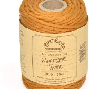 EVERLASTO Spago macramè, Sabbia Sahara, 4 mm, 50 unità (PACK DA 3 PZ)