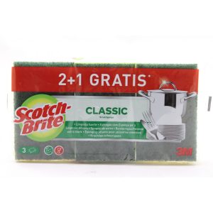 SCOTCH BRITE CLASSIC 2+1 GRATIS 3M. (PACK DA 5) spugnette per piatti