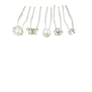 ferma capelli brillantinati, adatti a matrimoni, in 5 fantasie diverse, dieci per ogni tipo (PACK DA 5 PZ)