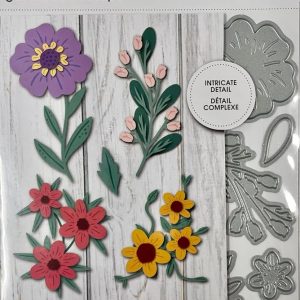 Set di fustelle Momenta Layered Floral Stems da 13 pezzi.