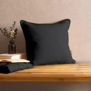 Cuscino nero quadrato in cotone  (40 x 40 cm)