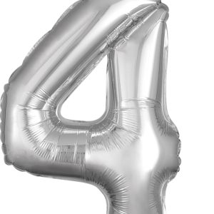 PALLONCINO N 4 PER COMPLEANNI ,ARGENTO 26" (pack da 10 pz)