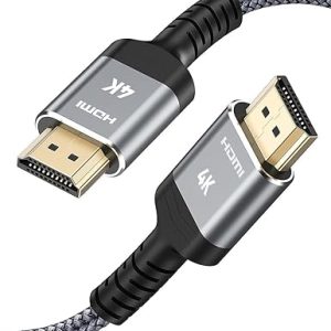 Snowkids Cavo HDMI 2M ad alta velocità con connettori 2.0 ad alta velocità placcati oro Cavo ed Ethernet Video compatibile 4K UHD 2160p HD 1080p, 3D Grigio