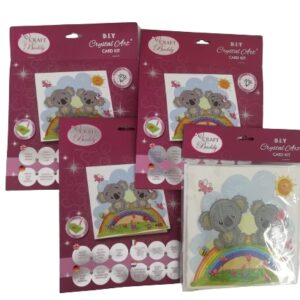 BIGLIETTI D'AUGURI FAI DA TE CON PITTURA DIAMANTI 5 D (SET DA 4 PEZZI)