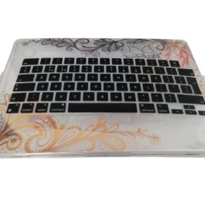 CUSTODIA RIGIDA PER MACBOOK PRO 14 POLLICI CON FANTASIA FLOREALE IN ORO ROSA
