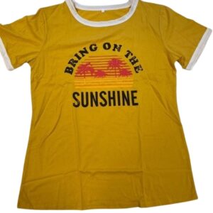 UMIPUBO Maglietta da donna casual, con scritta "Bring On The Sunshine" taglia L