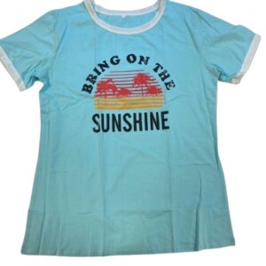 UMIPUBO Maglietta da donna casual, con scritta "Bring On The Sunshine" taglia L