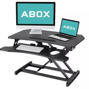 Supporto per monitor con convertitore da scrivania elettrico ABOX GSD63HE - Nero