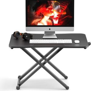 BONTEC 650mm Stand Up Desk Converter per Schermo, Altezza Regolabile Stand Desk Riser Fino a 10kg