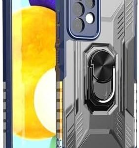 Cover Trasparente con Bordi in Silicone Blu per Samsung Galaxy S22 Ultra – Anello Posteriore, Antiurto e Antigraffio - Cover - Case - Samsung Galaxy S22 Ultra