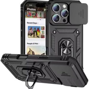 Cover Rigida Nera per iPhone 13 Pro Max – Antiurto, Antigraffio, con Anello e Protezione Fotocamera - Massima protezione - Case - Cover nera - Black Case