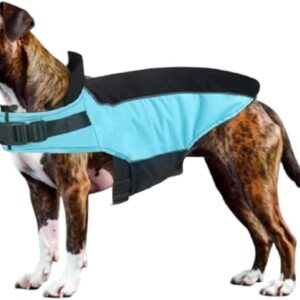 impermeabile per cani, cappotto per cani, giacca impermeabile, riflettente, traspirante, adatto a taglia piccola, grande e media, rimedio contro pioggia e neve (azzurro, S)
