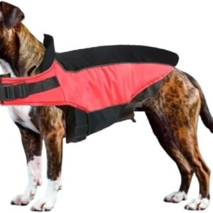 impermeabile per cani, cappotto per cani, giacca impermeabile, riflettente, traspirante, adatto a taglia piccola, grande e media, rimedio contro pioggia e neve (rosso, L)