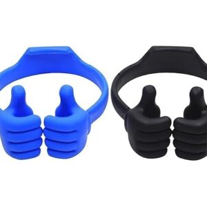 Confezione da 2 Supporti per Telefono da Scrivania (Nero e Blu)