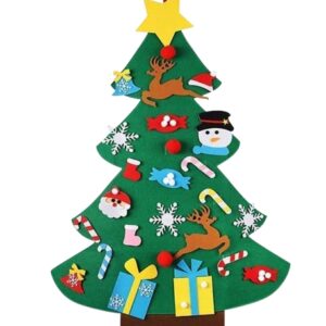 Albero di Natale in Feltro per Bambini Fai-da-Te  con 26 Ornamenti