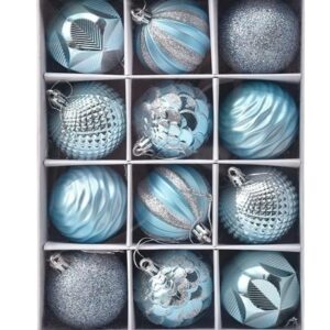 DECORA IL TUO NATALE CON ELEGANZA! Set di 12 Sfere Natalizie Azzurre