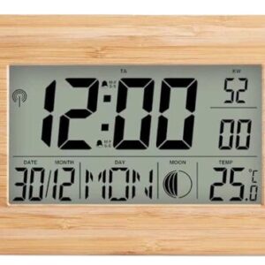 OROLOGIO DIGITALE DA PARETE CON DATA, TEMPERATURA E DOPPIA SVEGLIA
