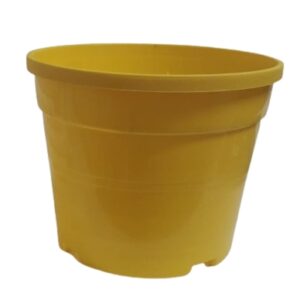 Set da 3 Pezzi Vasi Giallo per Trapianto Piante Da 1,3 Litri