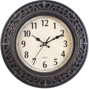 Orologio da Parete Effetto Legno Anticato Bronzo Oro – 30,5 cm