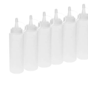 Set di 6 Bottiglie Dosatrici 200 ml in Plastica Alimentare Senza BPA