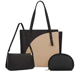 Borsa Donna 3 Pezzi Set – Borse a Mano, Tracolla e Pochette in Pelle PU Impermeabile – Kaki Verde Scuro