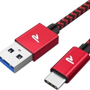 Cavo USB Type-C 1M, Cavo USB Type-C Ricarica Rapida 3.1A QC 3.0, Cavo USB C USB2.0 Compatibile per iPhone 15/15 Pro, Samsung S22/S22/S21/S20/S10, Xiaomi, OnePlus - Rosso