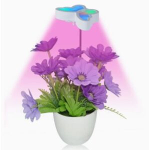 Lampada per Piante LED da Interno con Timer 3/6/12H – 5 Livelli di Luminosità, 3 Modalità di Luce, Luce per Crescita Piante da Appartamento, Fiori e Ortaggi – Design a Farfalla Decorativo