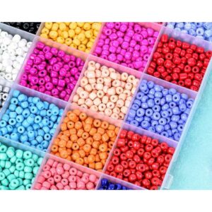 Set Perline Colorate 24 Colori con Accessori – Kit Braccialetti e Collane con Filo Elastico, Forbici, Moschettoni e Anellini – DIY Gioielli Fai da Te
