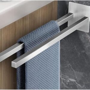 Portasciugamani da bagno in acciaio inox spazzolato senza foratura