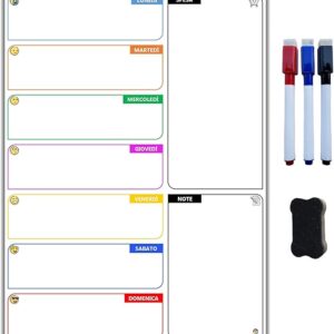 Lavagna Magnetica 30×40 cm – Anti Aloni, Cancellino e Emoticon Magnetiche in Italiano