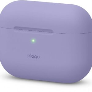 Custodia Silicone Elago per AirPods Pro – Cover Protettiva Viola Lavanda con LED Visibile – Compatibile Ricarica Wireless