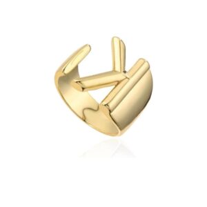 Anello Aperto con Iniziale lettera K – Regolabile, 18 mm – Anello con Lettera Personalizzata per Donna e Uomo, Elegante e Luminoso