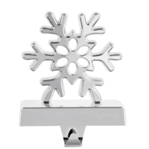 Set di 4 Appendini per Calze di Natale a Forma di Fiocco di Neve in Metallo