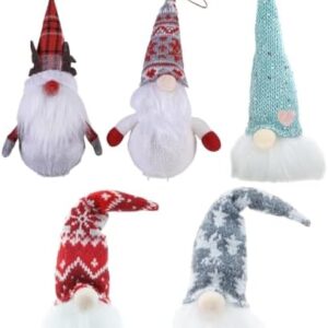 Set di 13 Gnomi Natalizi Luminosi – Gnomi LED con Cappelli Decorati, Dimensioni Miste (20 cm e 8 cm) – Decorazioni Natalizie per Casa, Tavolo, Albero e Vetrine – Vari Modelli Assortiti